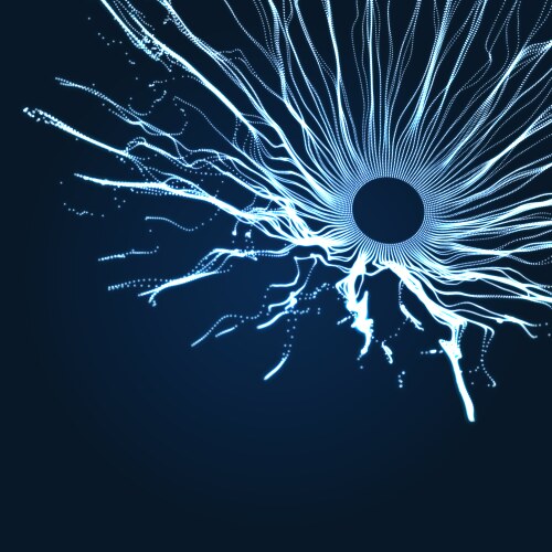 Array with dynamic particles 3d technology style vector image
