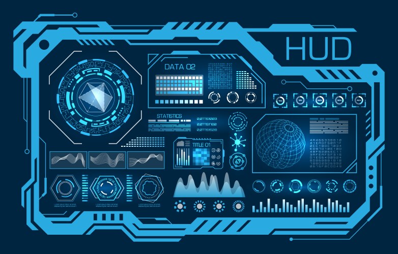 Hud ui for business app futuristic user interface vector image