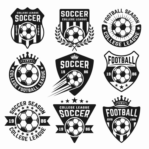 Soccer Badge & Emblem Collection Vector Image
