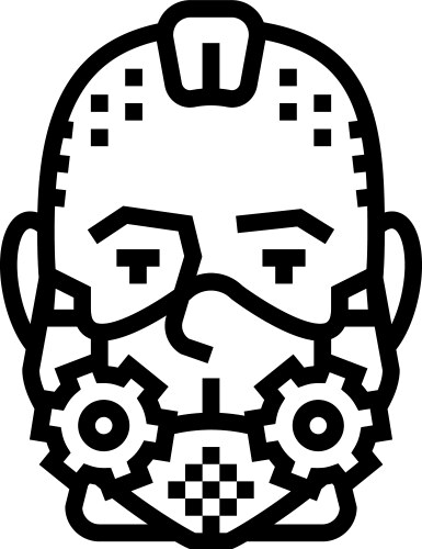 Steampunk vintage male avatar line icon vector image