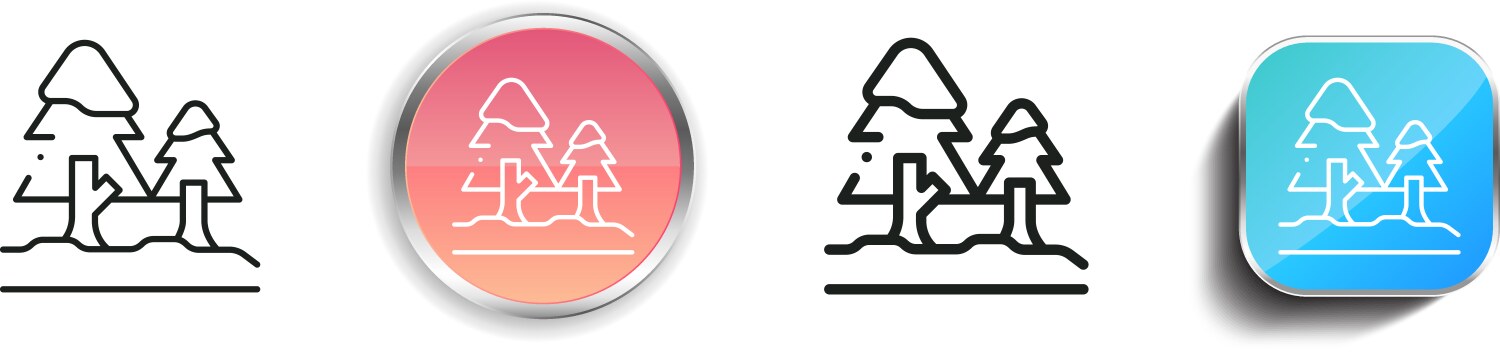 Forest icon thin linear regular and button style vector image