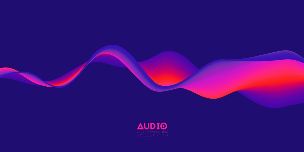 Gradient sound wave abstract background colorful vector image