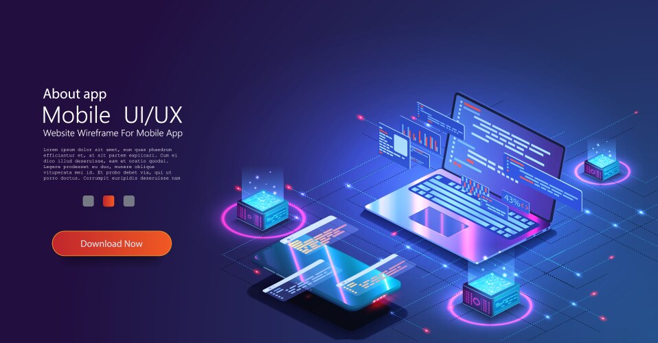 Software Development & Coding Web Page vektorbild
