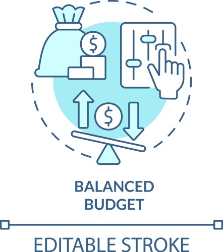 Balanced budget concept icon Royalty Free Vector Image