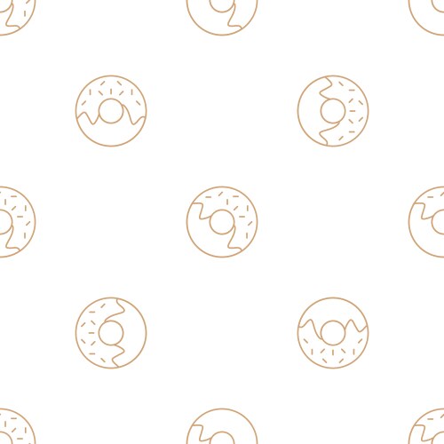 donuts outline seamless pattern vector