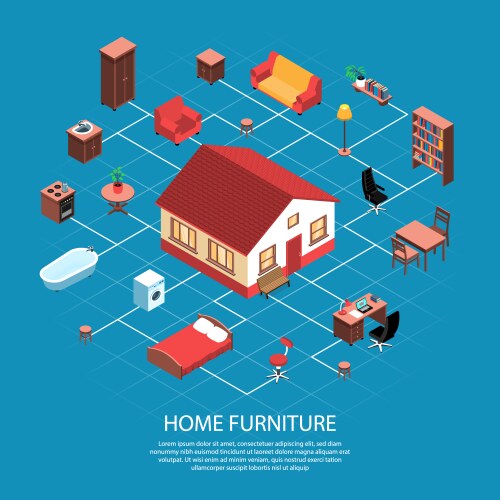 Smart home concept flat 3d Royalty Free Vector Image