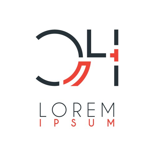 Logo between letter c and h or ch Vector Image