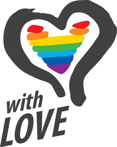 Logo heart and rainbow vector image