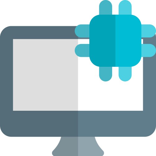 Microchip a key component of desktop vector image
