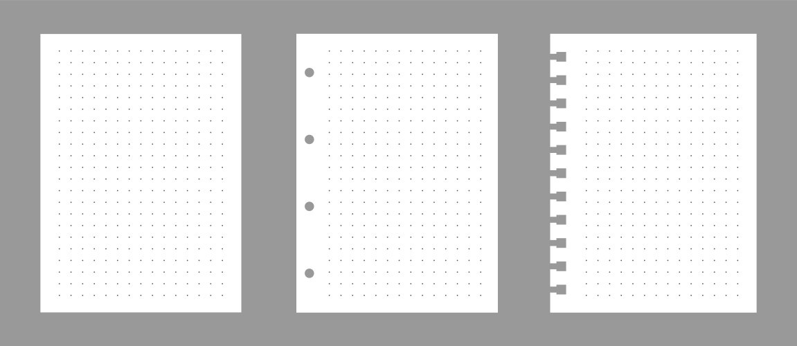 Set of notebook sheets isolated on gray background vector image