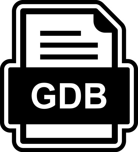 Gdb file document icon vector image