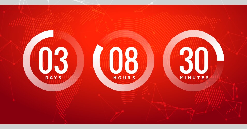 Time countdown clock timer circle number vector image