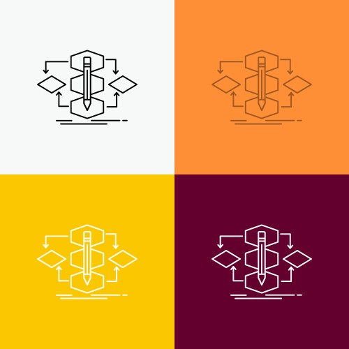 Algorithm design method model process icon over vektorbild