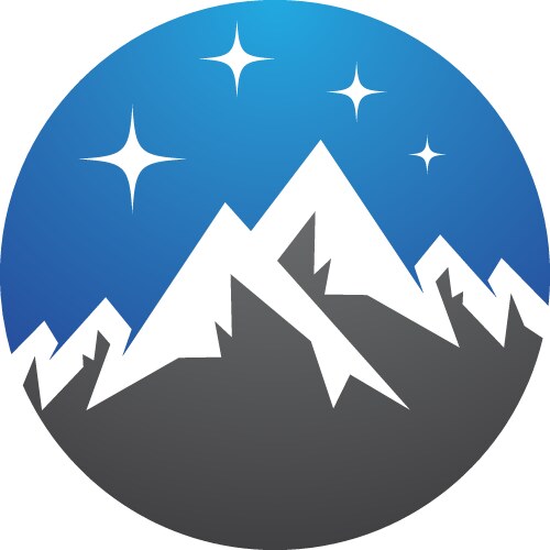 Circle mountain logo Royalty Free Vector Image