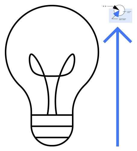 Lightbulb with data chart and upward arrow vector image