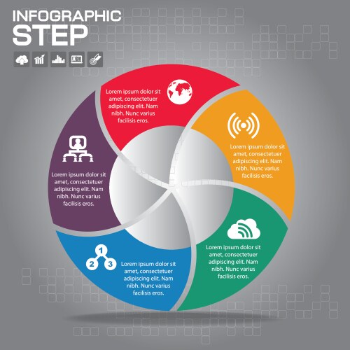 Circle business concepts with icons can use vector image