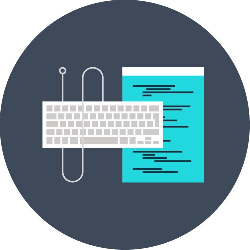 Program coding flat web icon vector image