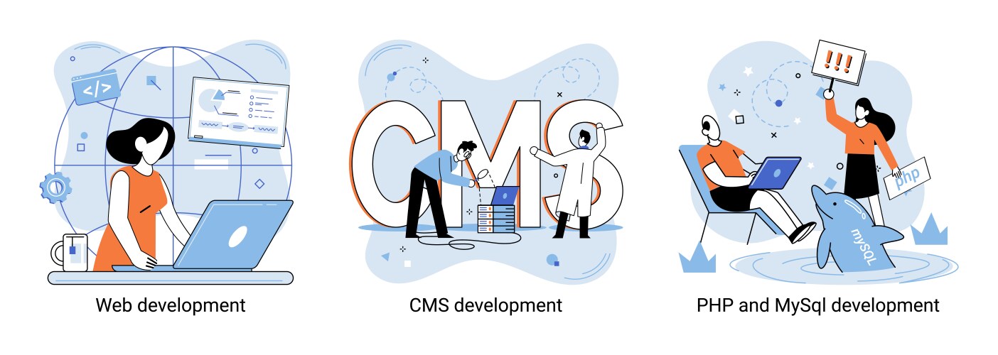 Website architecture concepts web development vector image