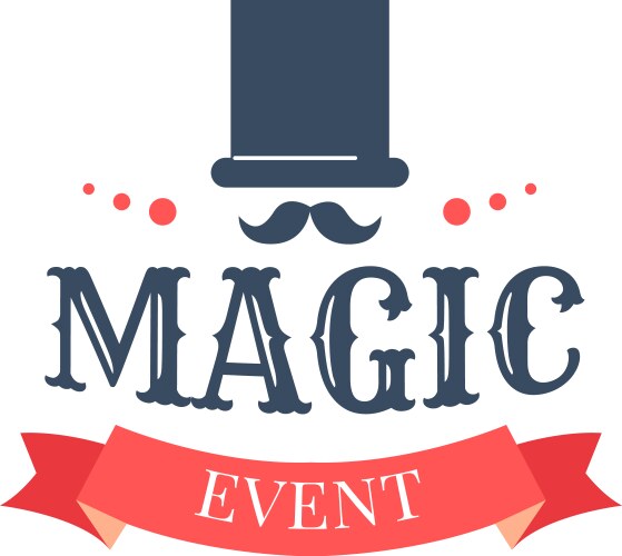 Magic event logo with elegant vintage typography Vector Image