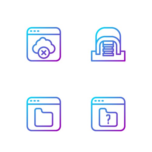 Set line file missing browser files failed vector image