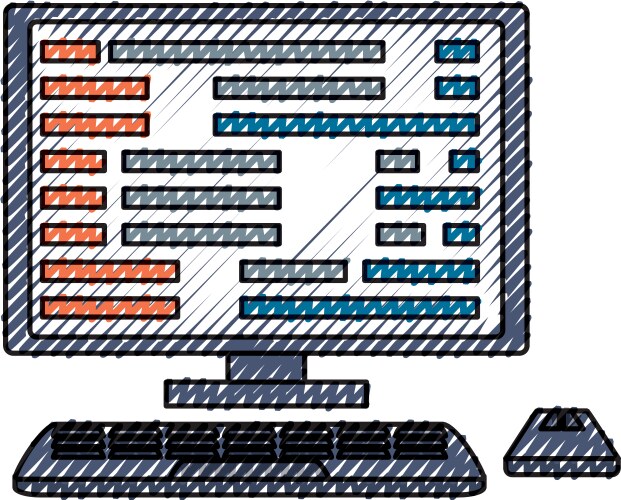 Programming system codes vector image