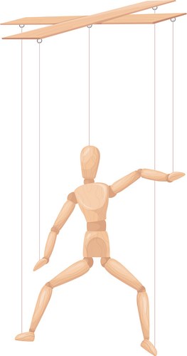 String Puppet Vector Wooden Puppet on Strings - Dancing Figure – Royalty-Free Vector ...