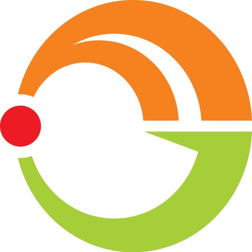 Circle round 3d colored logo Royalty Free Vector Image