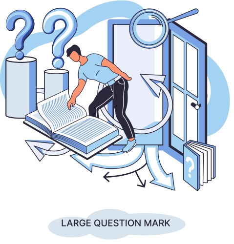 Ladge question mark problem and solution concept Vector Image
