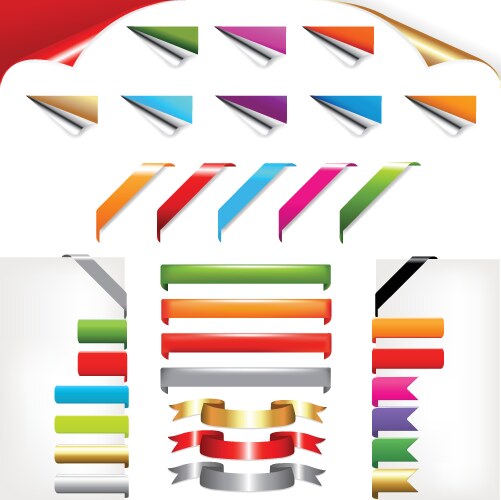 Collection of corner ribbons Royalty Free Vector Image