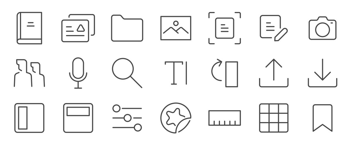 Notebook app icon set it included note jotting vector image