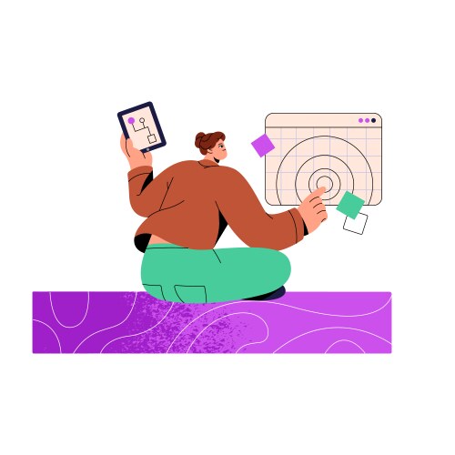 Qa testing workflow concept tester work review vektorbild