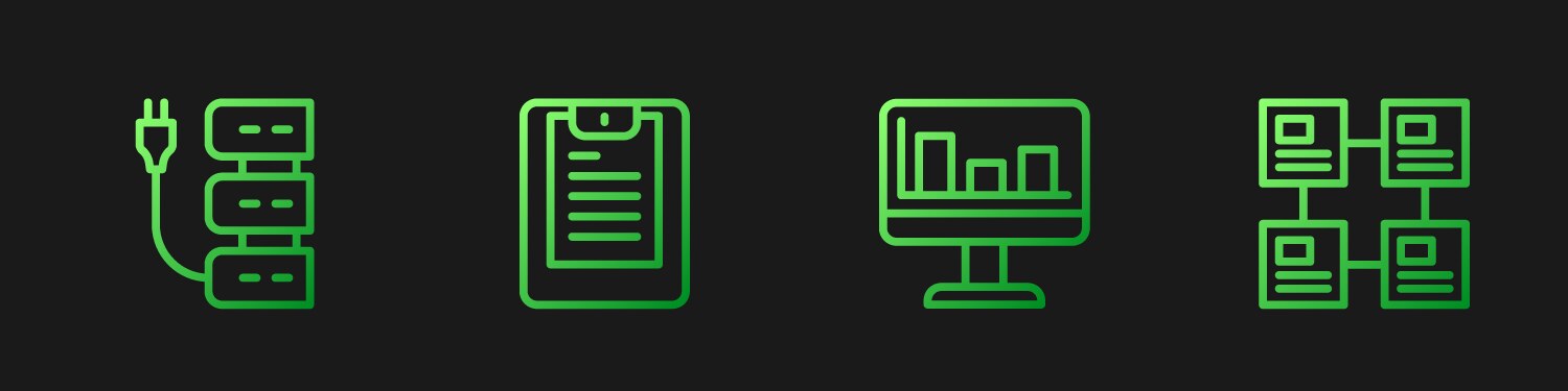 Set line monitor with graph chart server vector image