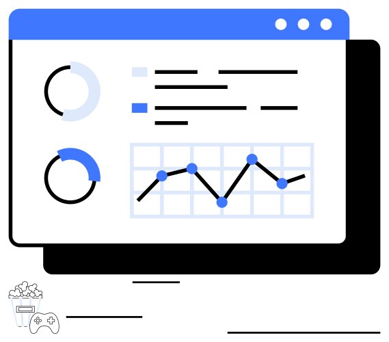 Data analysis dashboard with graphs charts vector image