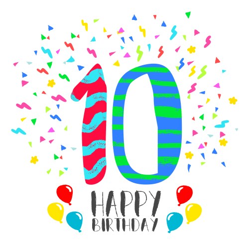 Happy 10th Birthday Vector Images (over 7,200)
