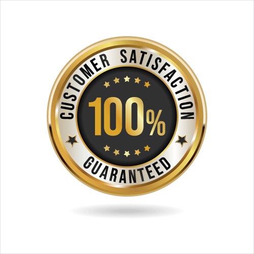 Customer satisfaction guaranteed hundred percent vector image