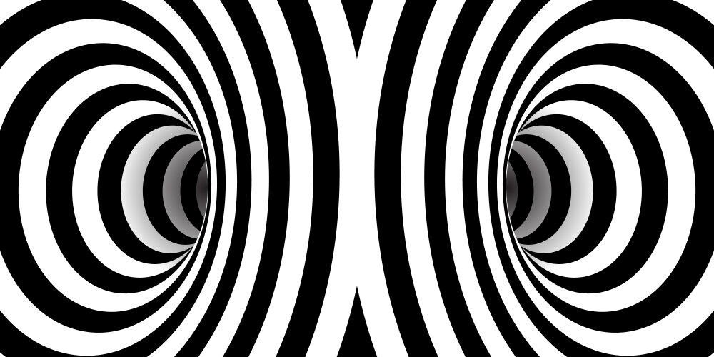 Illusion of distorted space - wormhole Vector Image