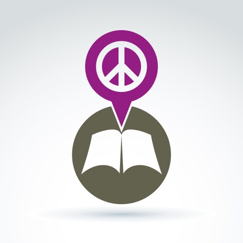 Peace concept open book with blank sheets placed Vector Image