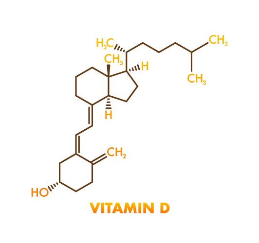 green vitamin d formula on golden background vector image vector image