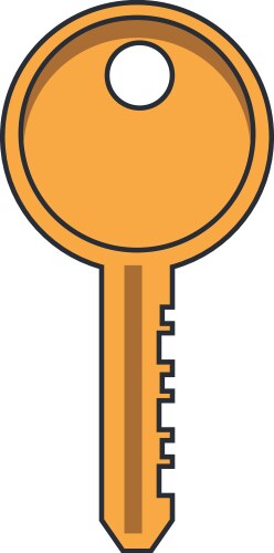 Door key isolated Royalty Free Vector Image - VectorStock