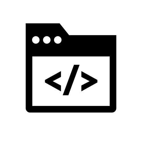 Tag coding icon or web page source vector image