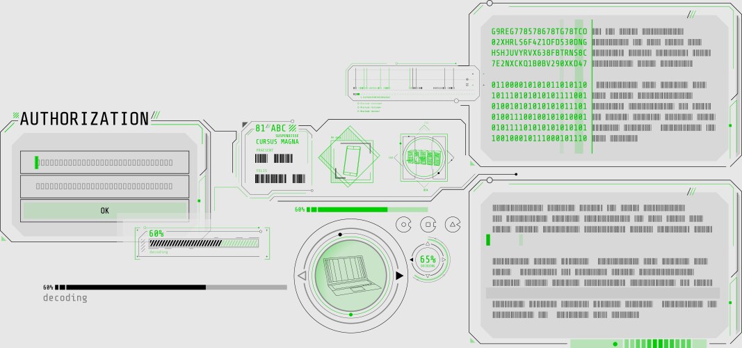 data decryption program interface vector image