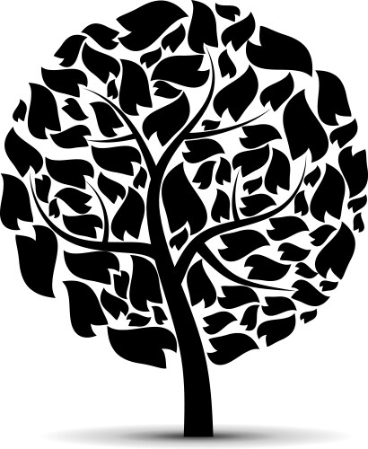 Black tree silhouette Royalty Free Vector Image