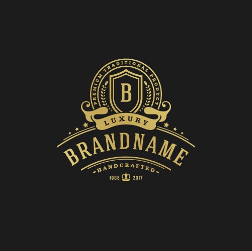 Luxury Victorian Logo Template Vector Image