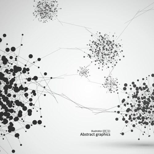 Points and lines of trees abstract graphics vector image
