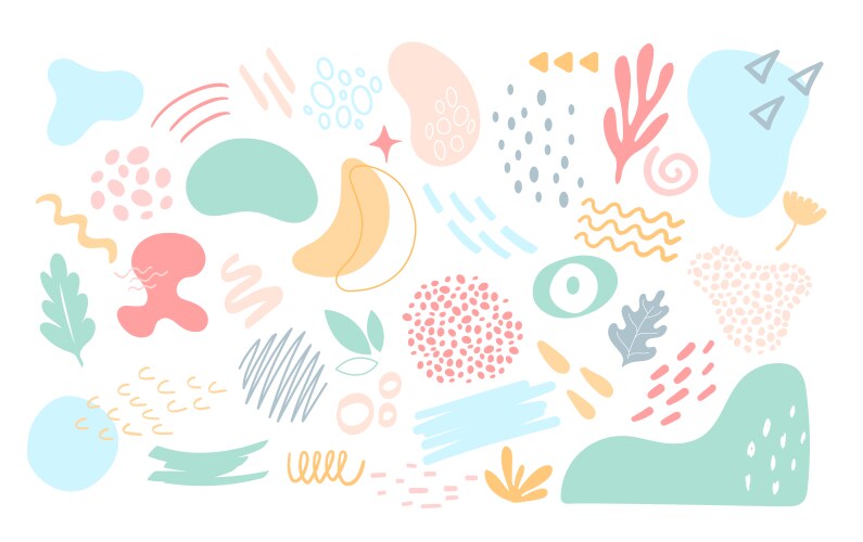 Nature shape geometric forms line circle blob vector image