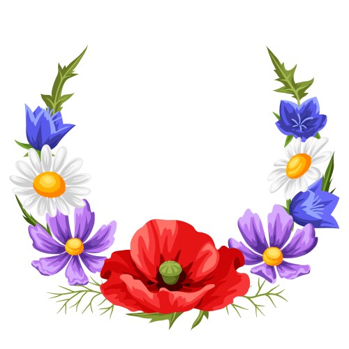Frame with summer flowers Vector Image