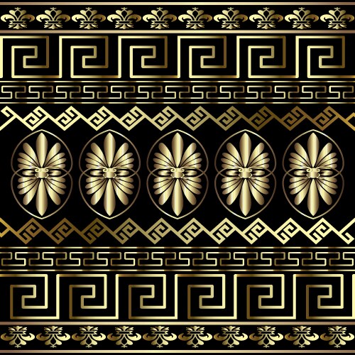 Floral vintage 3d greek seamless borders Vector Image