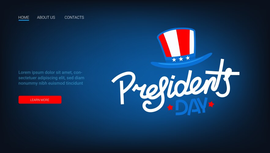 Presidents day greeting banner template vector image