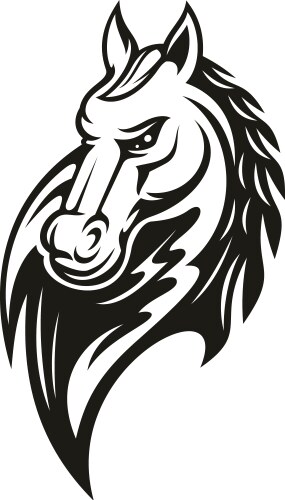 Farm horse isolated head silhouette Vector Image