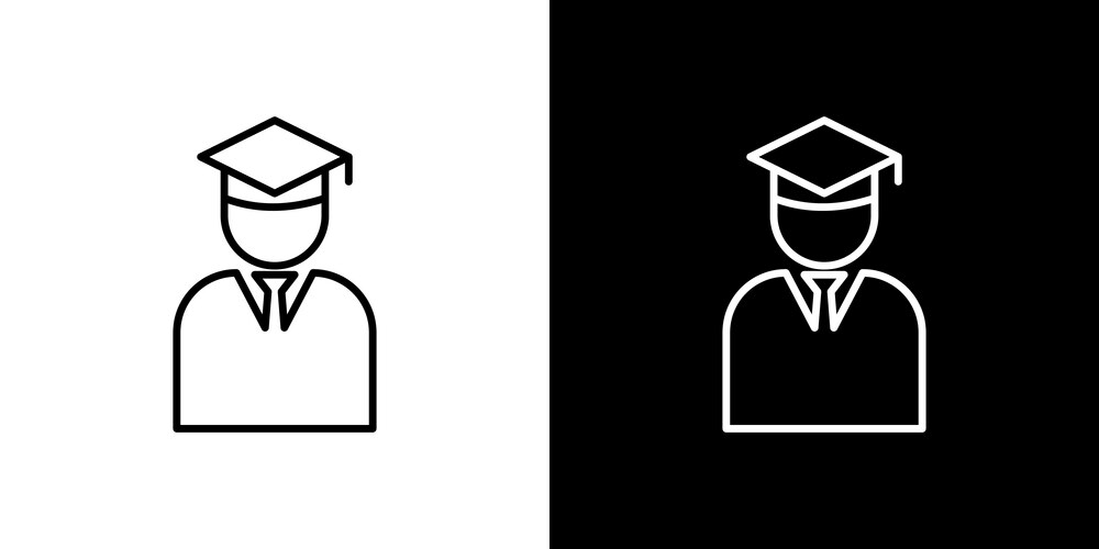 Graduation Icons - Line Art Vector Image